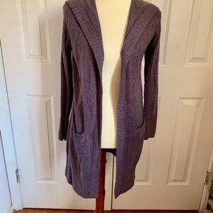 Barefoot Dreams Baja Blue Cozychic Lite Hooded Cardigan Sweater XS Nylon Rayon
